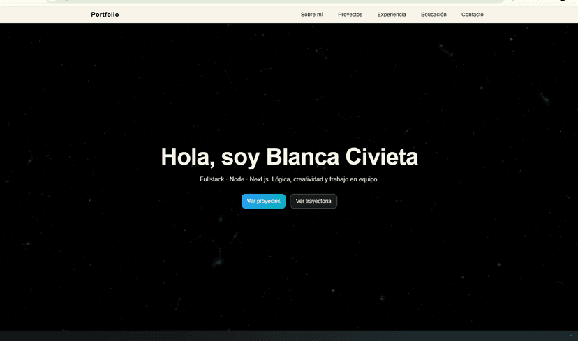Captura de pantalla de Portfolio Personal